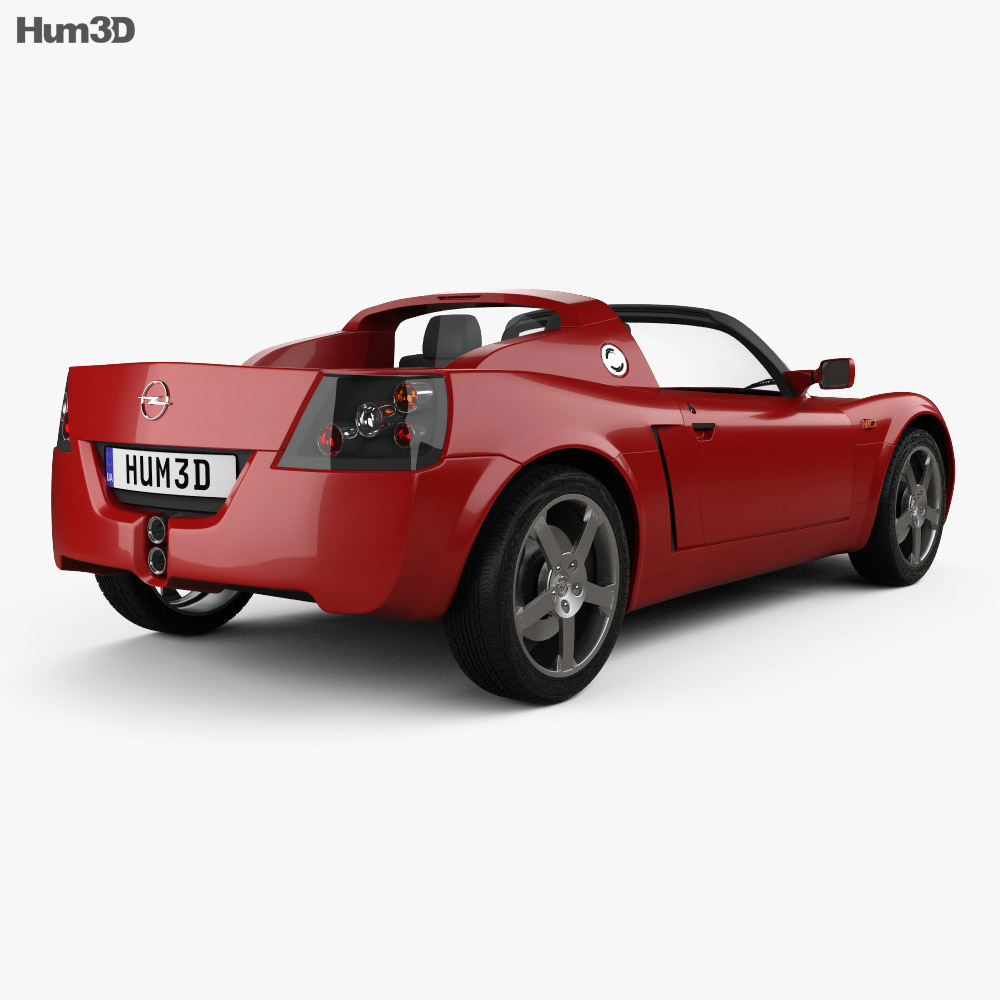 Opel Speedster 2005 3D模型 后视图