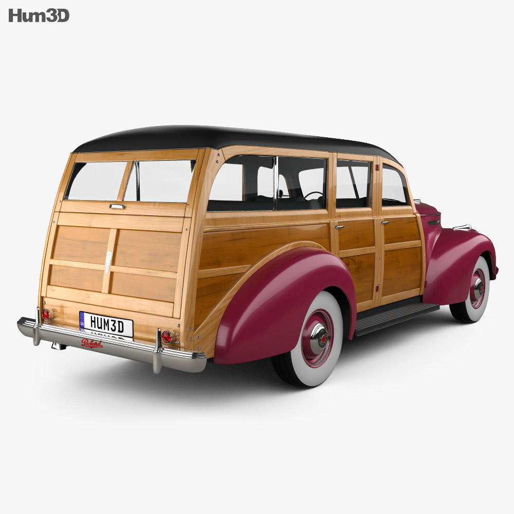 Packard 110 Station Wagon (1900-1483) 1941 3d model back view