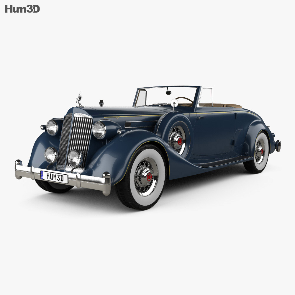 Packard Twelve Coupe ロードスター HQインテリアと 1936 3Dモデル