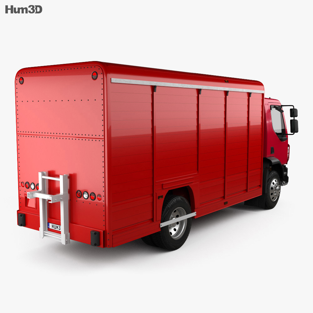 Peterbilt 210 箱式卡车 2008 3D模型 后视图