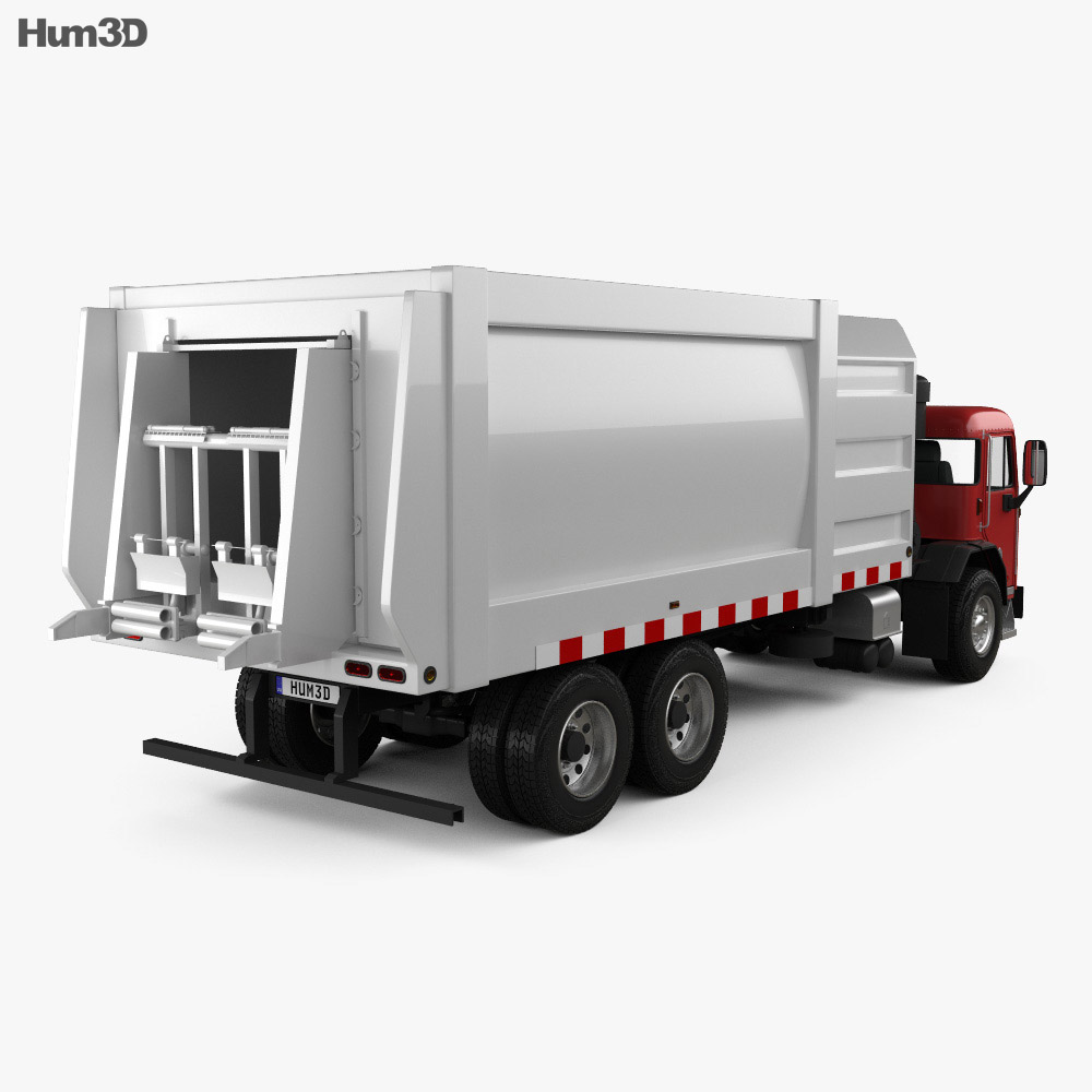 Peterbilt 320 Garbage Truck 2015 3d model back view