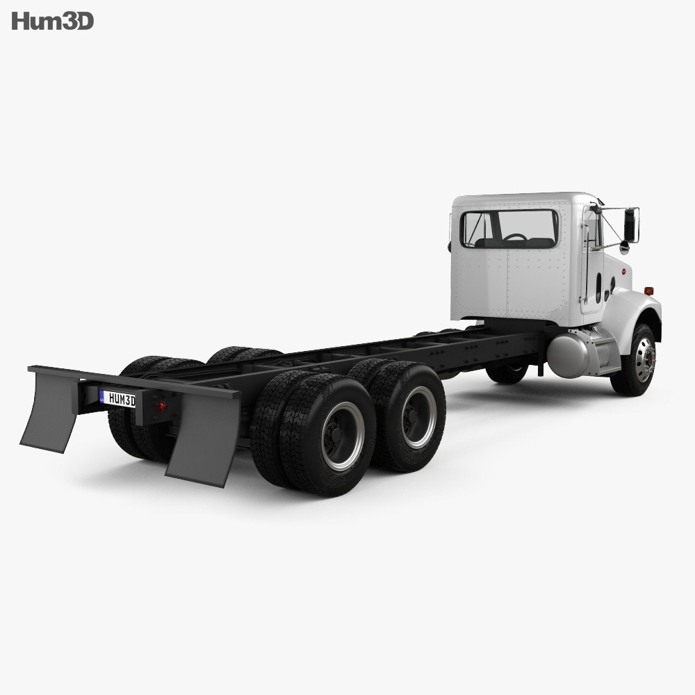 Peterbilt 330 Chassis Truck 3-axle 2015 3d model back view