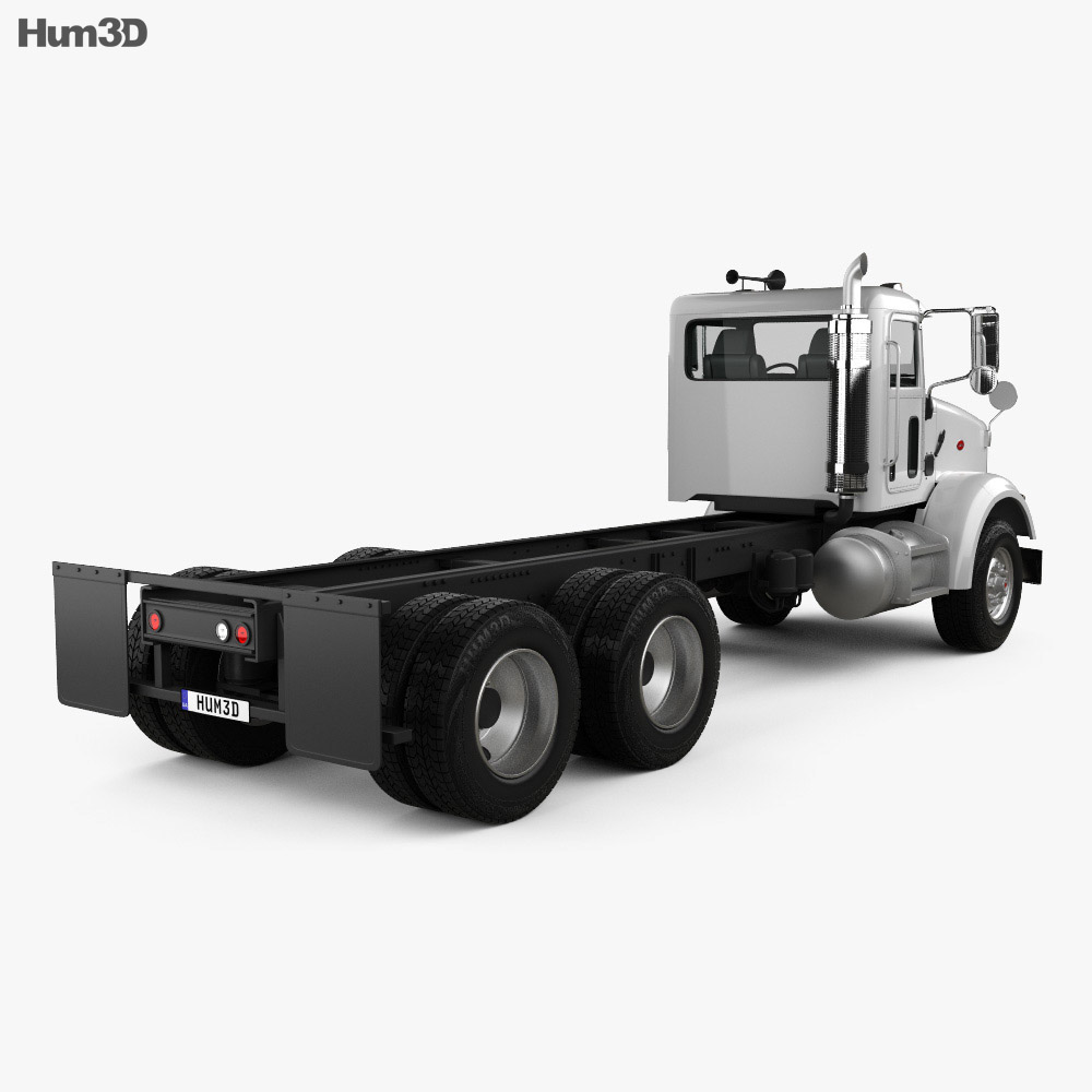 Peterbilt 357 Day Cab Chassis Truck 2008 3d model back view
