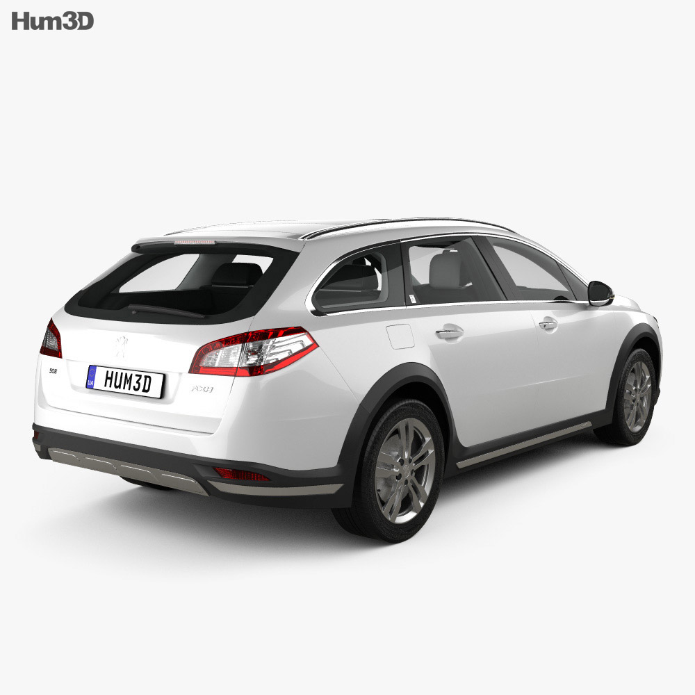 Peugeot 508 RXH with HQ interior 2017 3d model back view