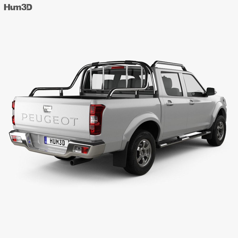 Peugeot Pick Up 4x4 2020 3D-Modell Rückansicht