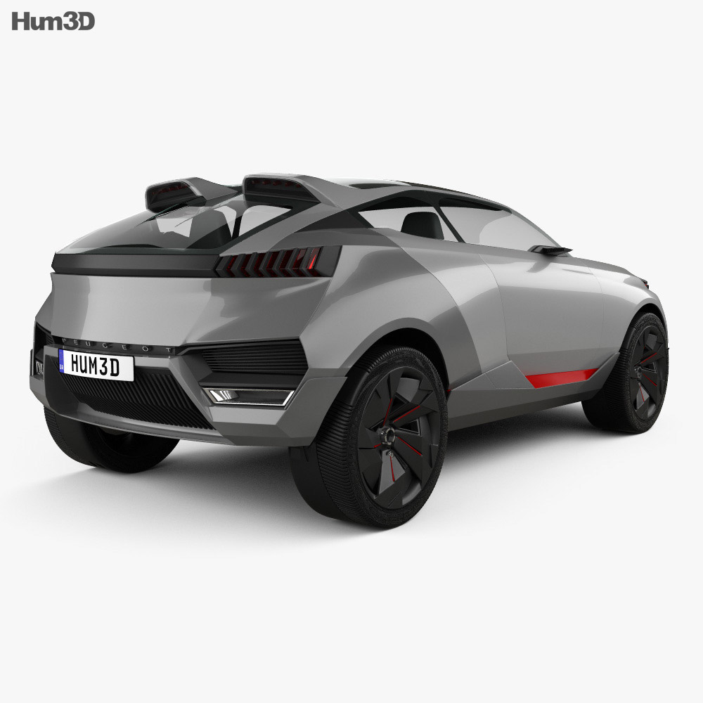 Peugeot Quartz 2018 3D-Modell Rückansicht