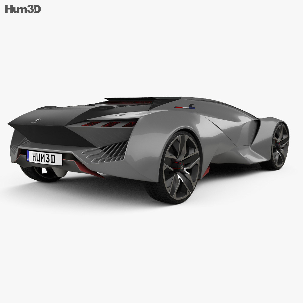 Peugeot Vision Gran Turismo 2015 3D-Modell Rückansicht