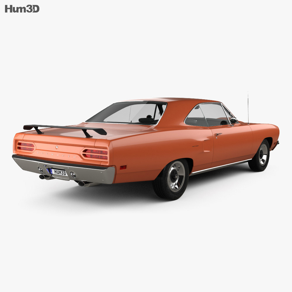 Plymouth Road Runner 440 hardtop 1970 3d model back view