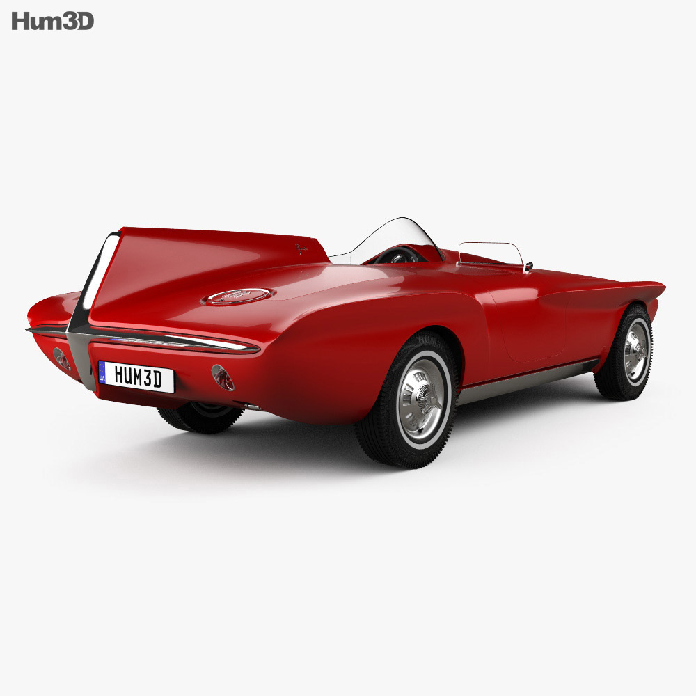 Plymouth XNR 1960 3d model back view