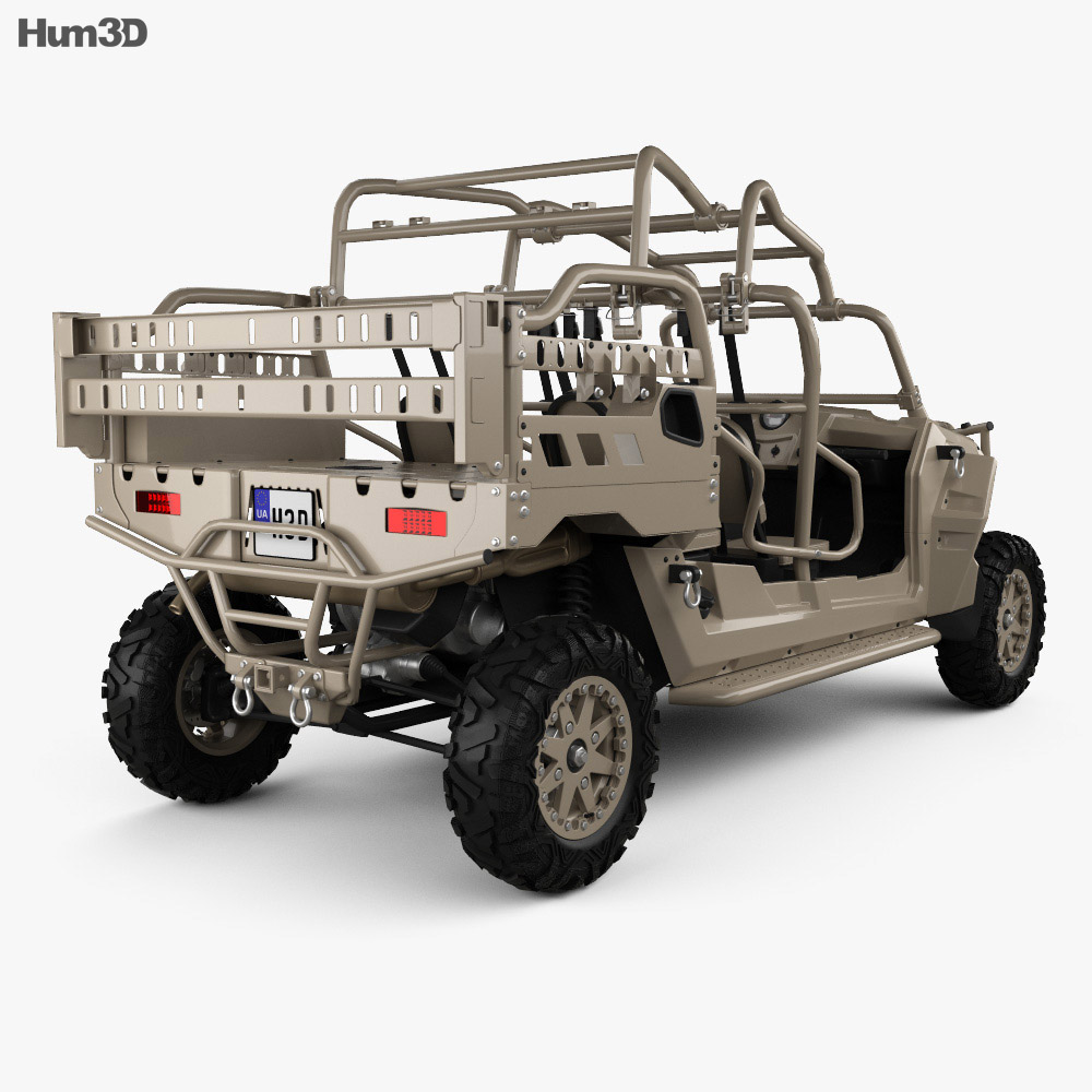 Polaris MRZR 4 Military Tan 2016 3d model back view