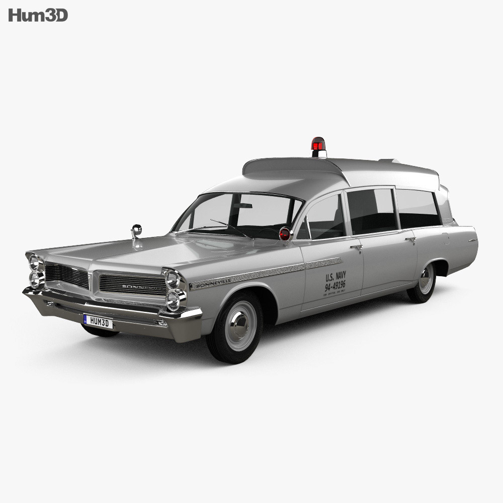 Pontiac Bonneville Kombi Ambulanz Kennedy 1963 3D-Modell