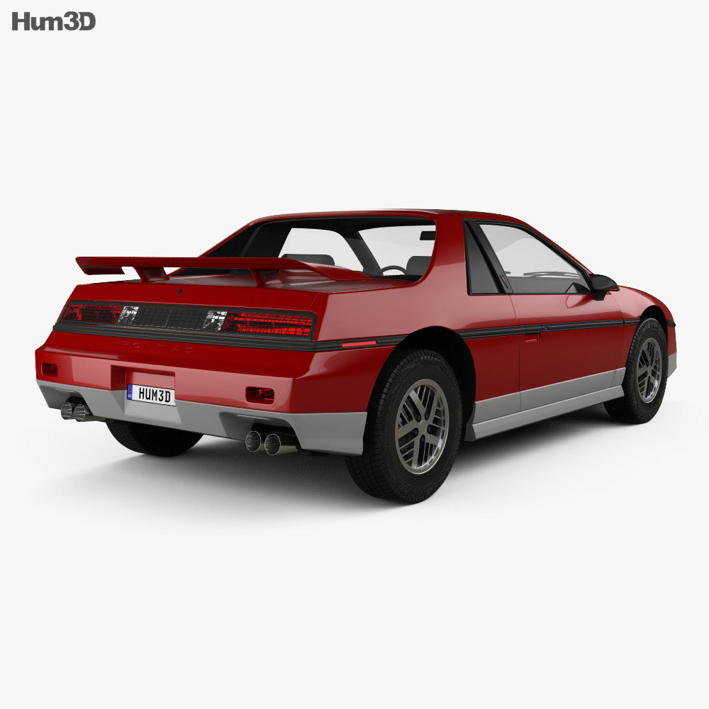 Pontiac Fiero GT 1985 3D-Modell Rückansicht