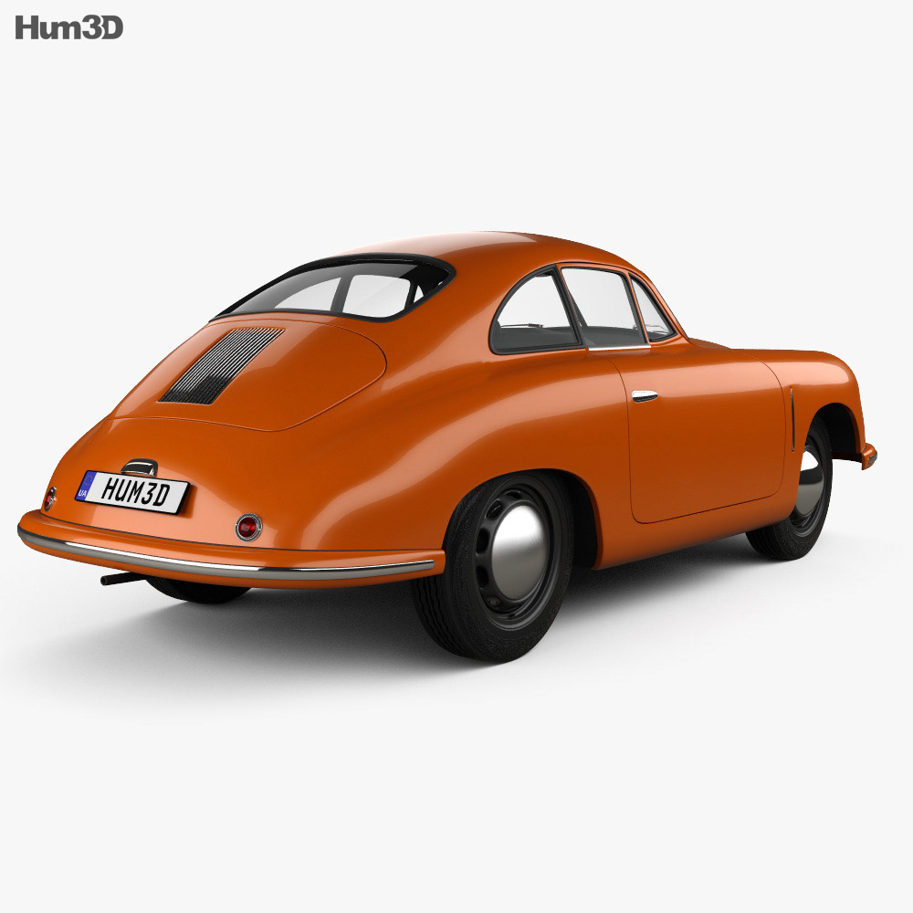 Porsche 356 Coupe 1948 Modelo 3D vista trasera