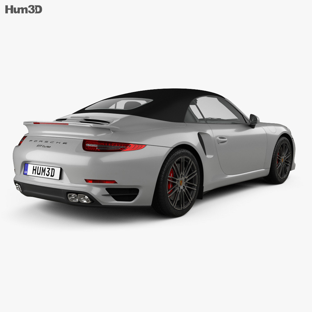 Porsche 911 Turbo cabriolet 2020 3Dモデル 後ろ姿