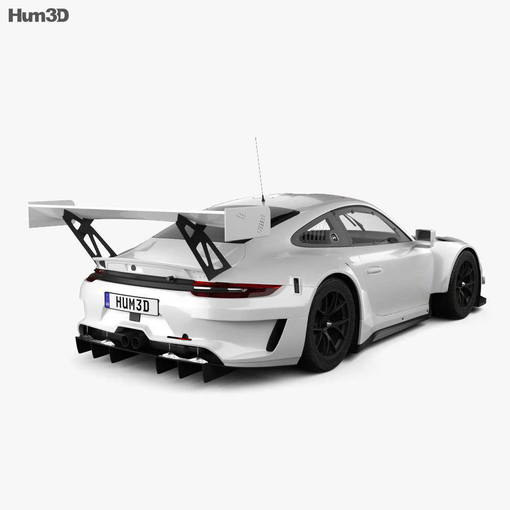Porsche 911 GT3 R 2022 3Dモデル 後ろ姿