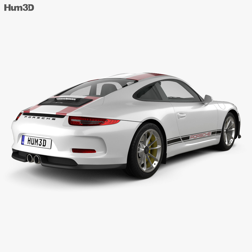 Porsche 911 R (991) 2020 3D模型 后视图