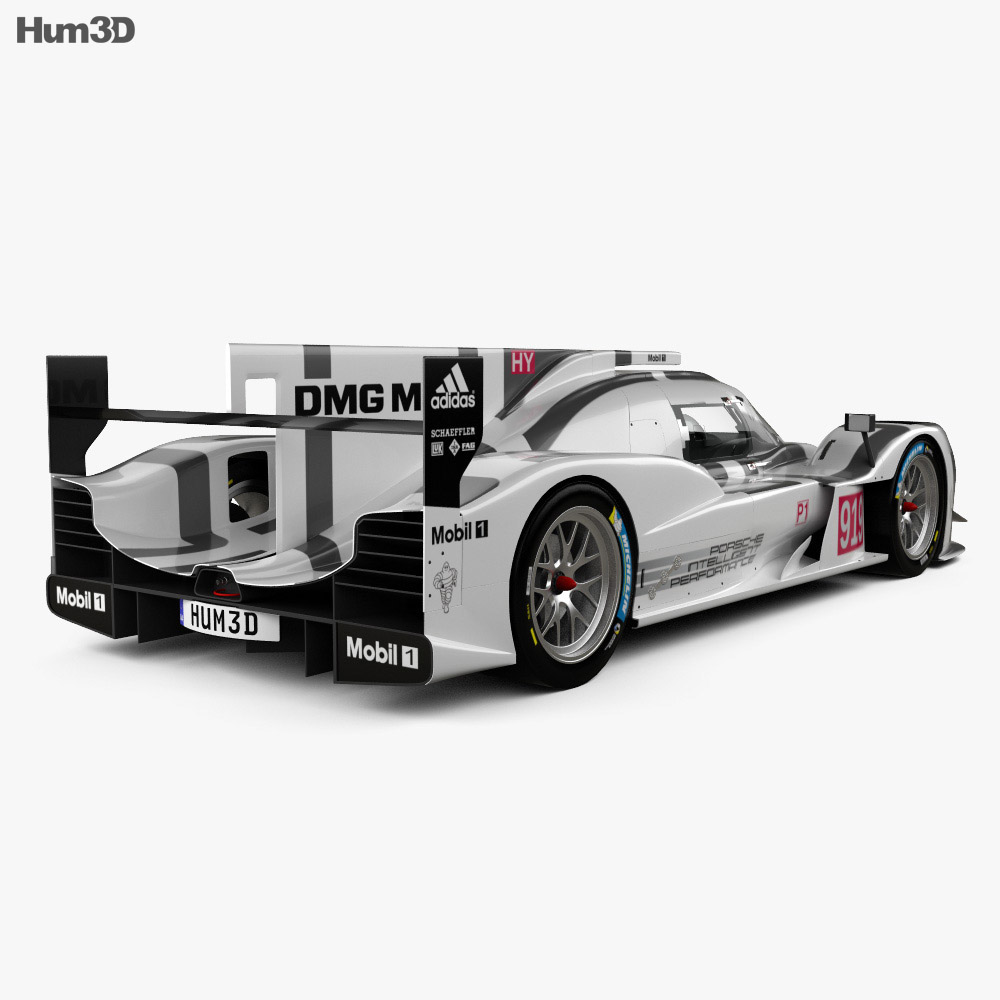 Porsche 919 ハイブリッ 2017 3Dモデル 後ろ姿