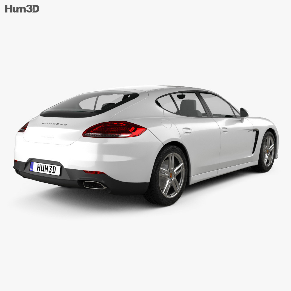 Porsche Panamera Disel 2016 3d model back view