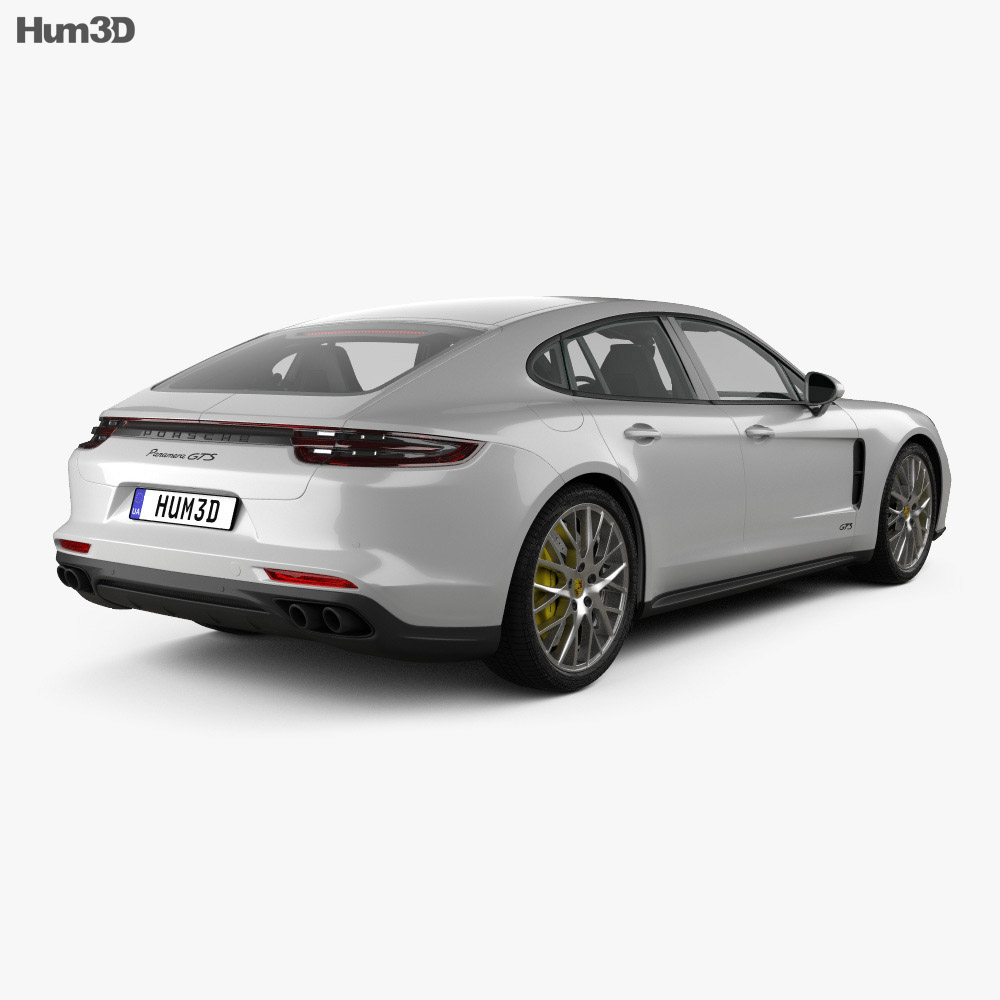Porsche Panamera GTS HQインテリアと 2019 3Dモデル 後ろ姿