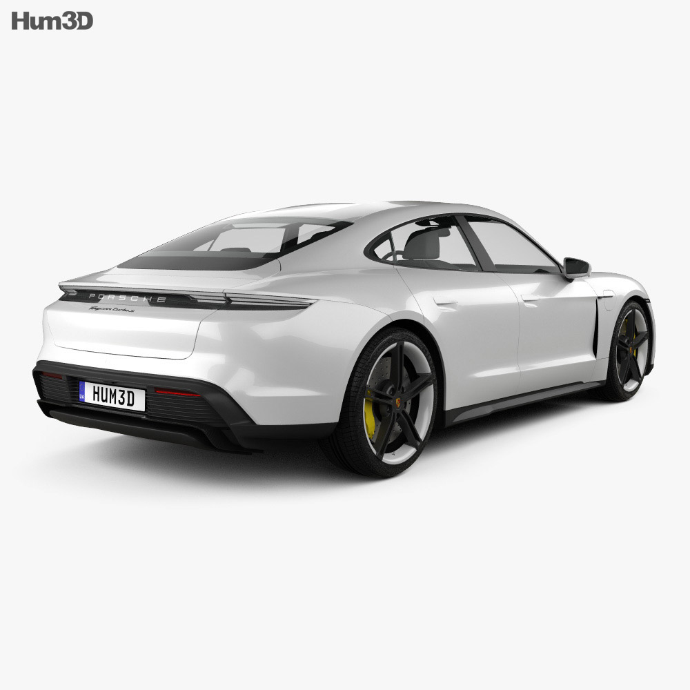 Porsche Taycan Turbo S 2022 3Dモデル 後ろ姿