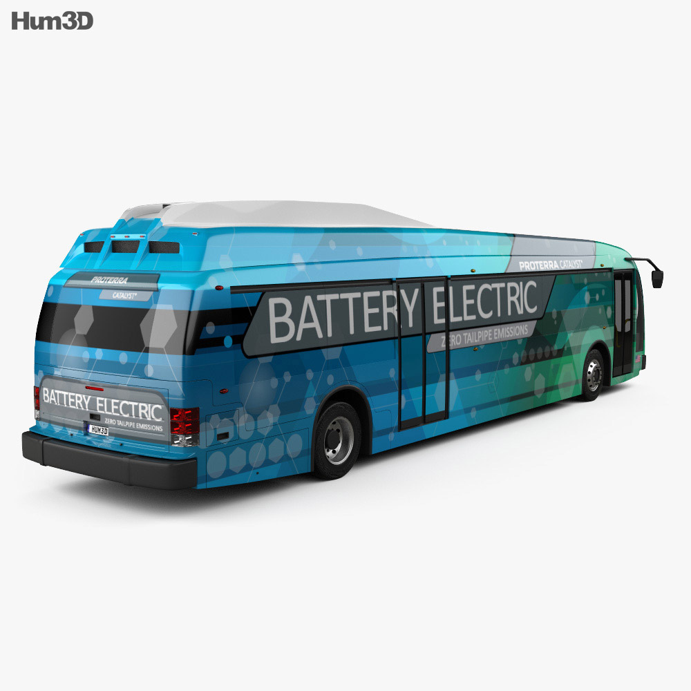 Proterra Catalyst E2 バス 2016 3Dモデル 後ろ姿
