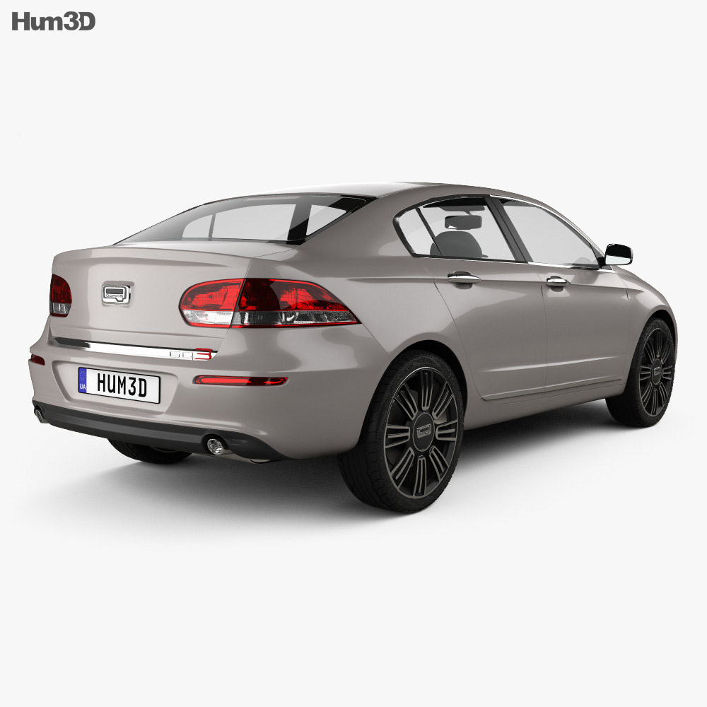 Qoros 3 轿车 2014 3D模型 后视图