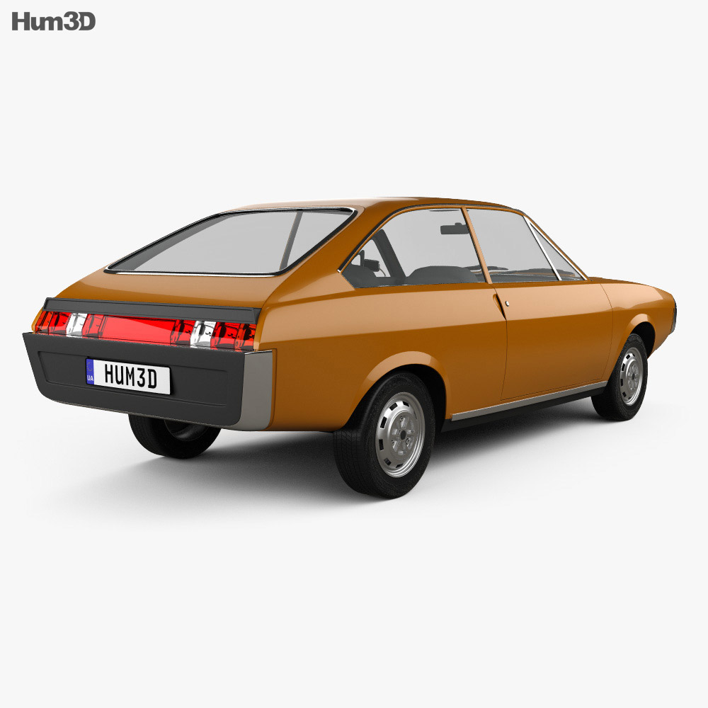 Renault 15 1971 3D模型 后视图