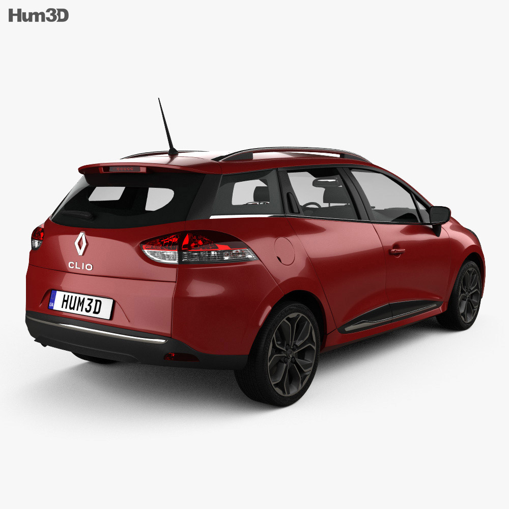 Renault Clio Signature Nav Estate 2018 3d model back view