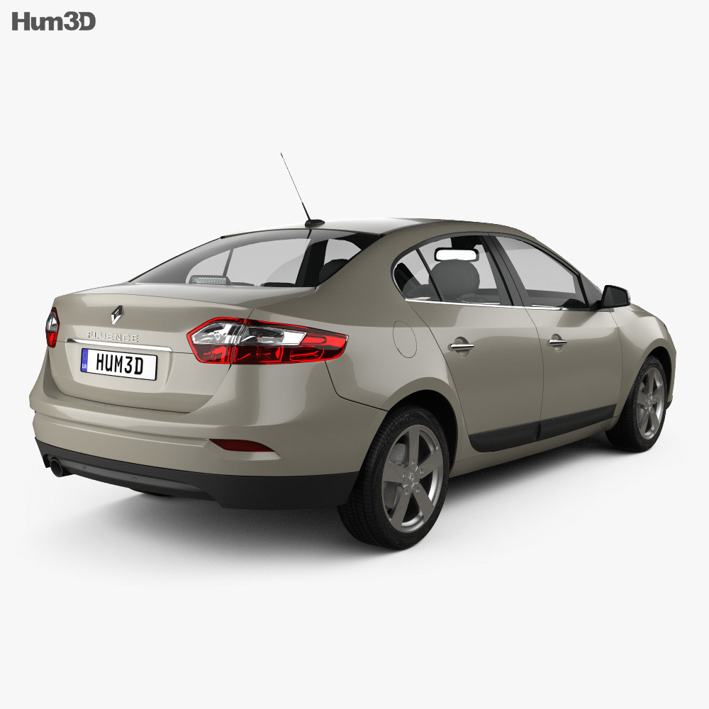 Renault Fluence 2010 3D模型 后视图