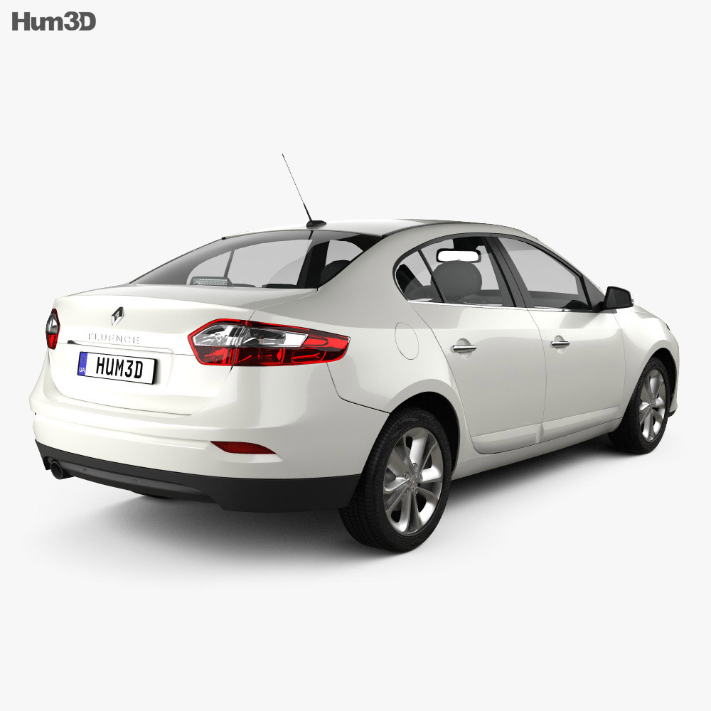 Renault Fluence 2015 3d model back view