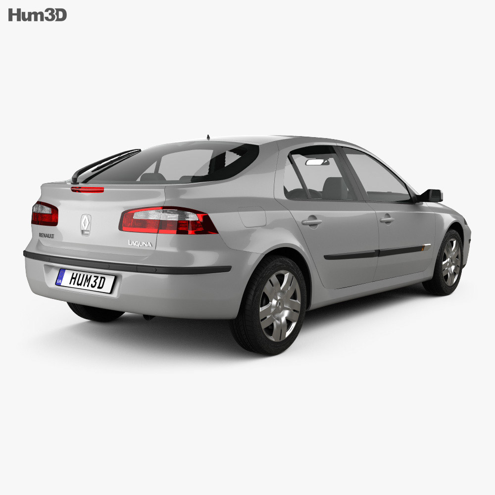 Renault Laguna liftback 2004 3Dモデル 後ろ姿