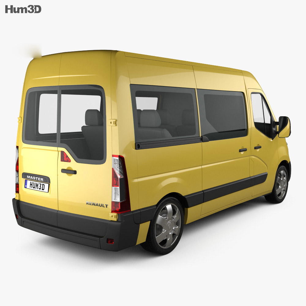 Renault Master Passenger Van 2014 3d model back view