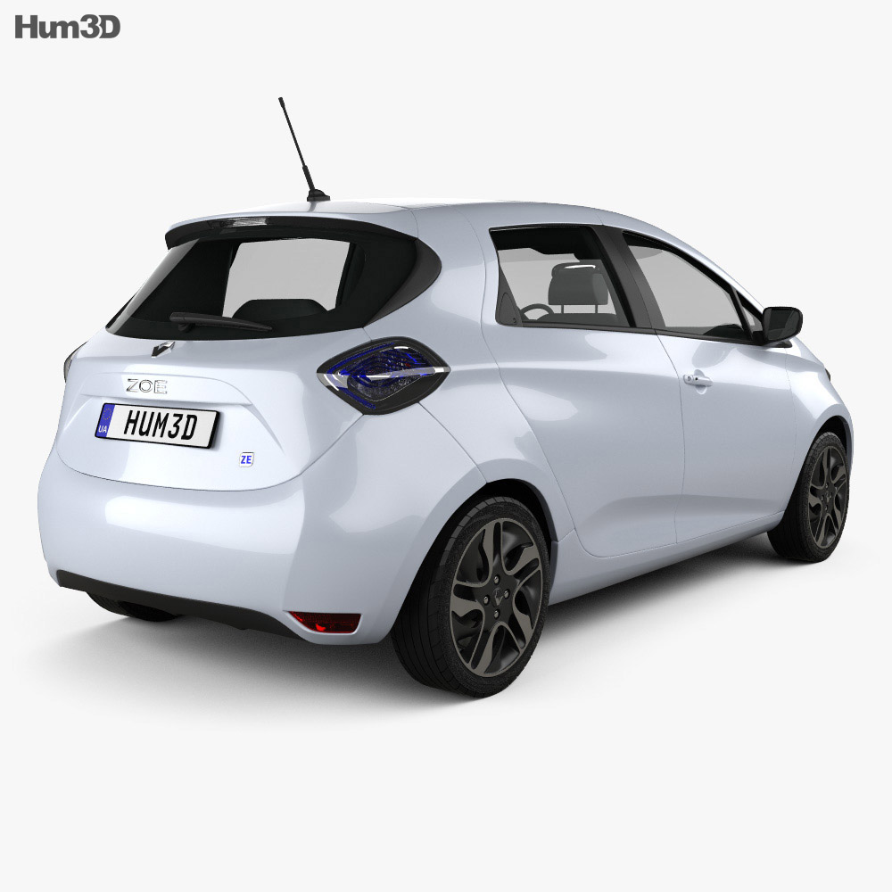 Renault Zoe 2015 3D模型 后视图