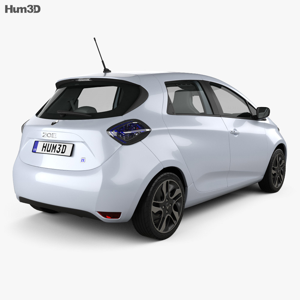 Renault ZOE with HQ interior 2016 3d model back view