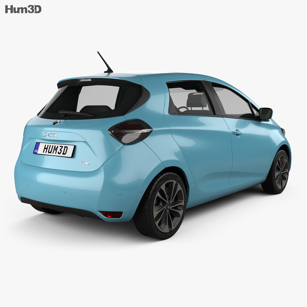 Renault Zoe 2022 3d model back view