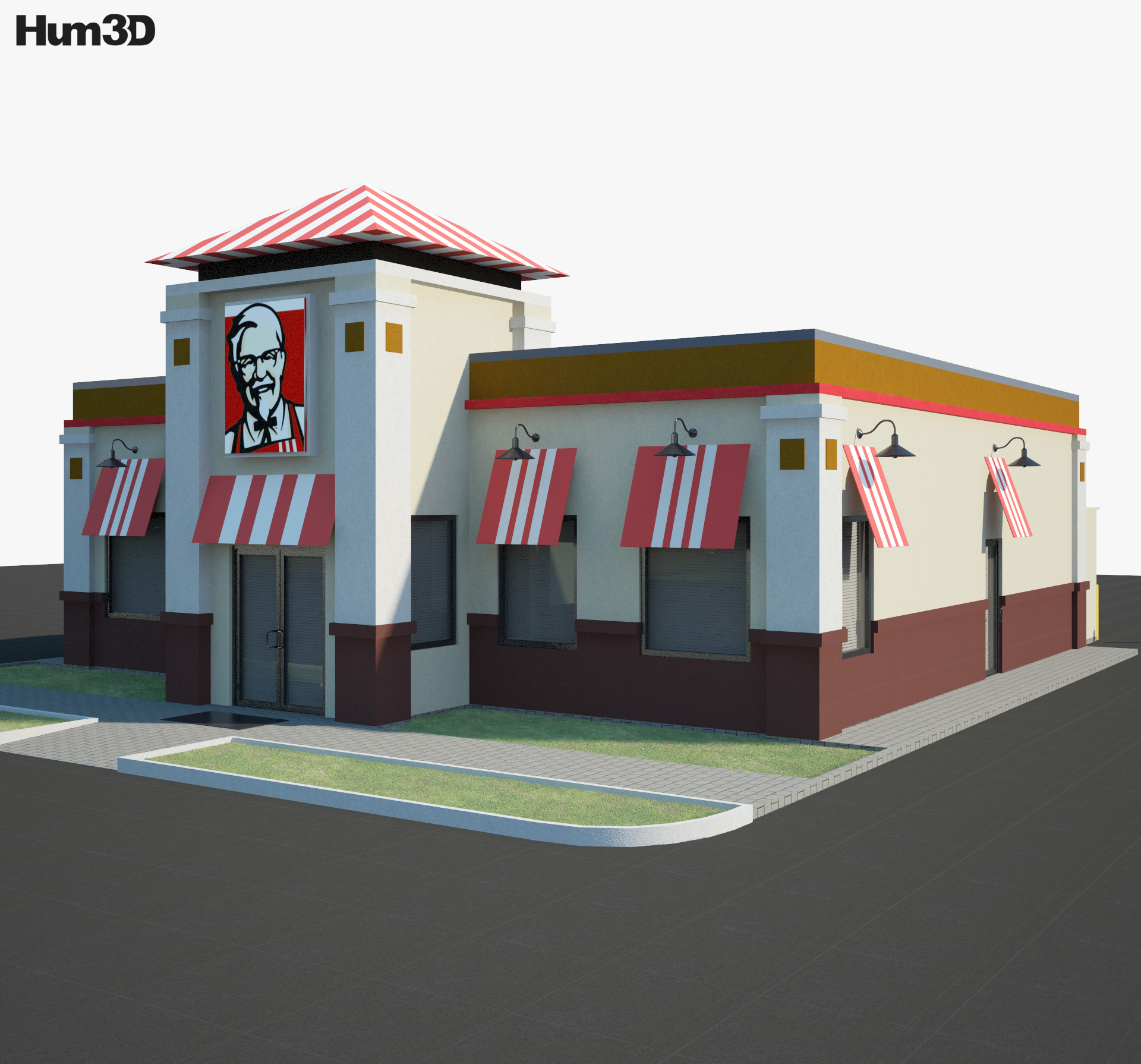 KFC Restaurant 01 3d model
