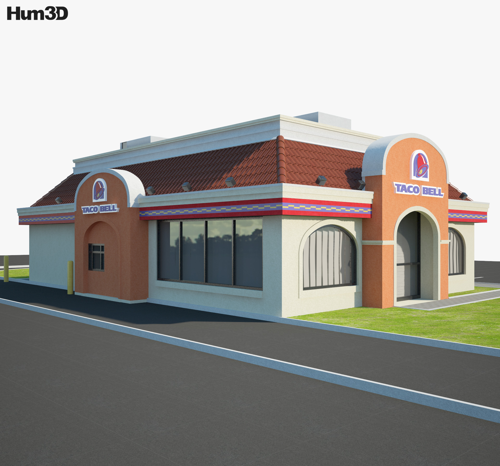 Taco Bell 음식점 01 3D 모델 