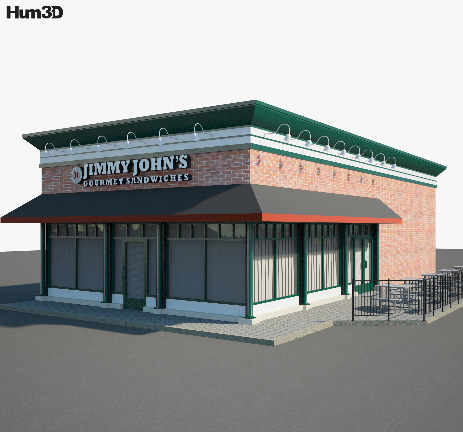 Jimmy John's Restaurante 01 Modelo 3d