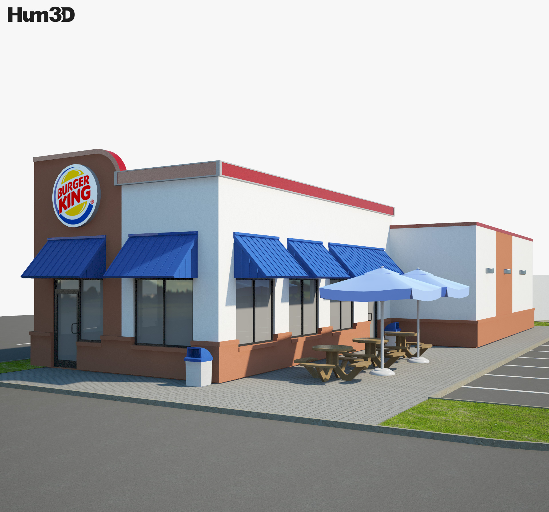 Burger King Restaurant 01 Modèle 3d