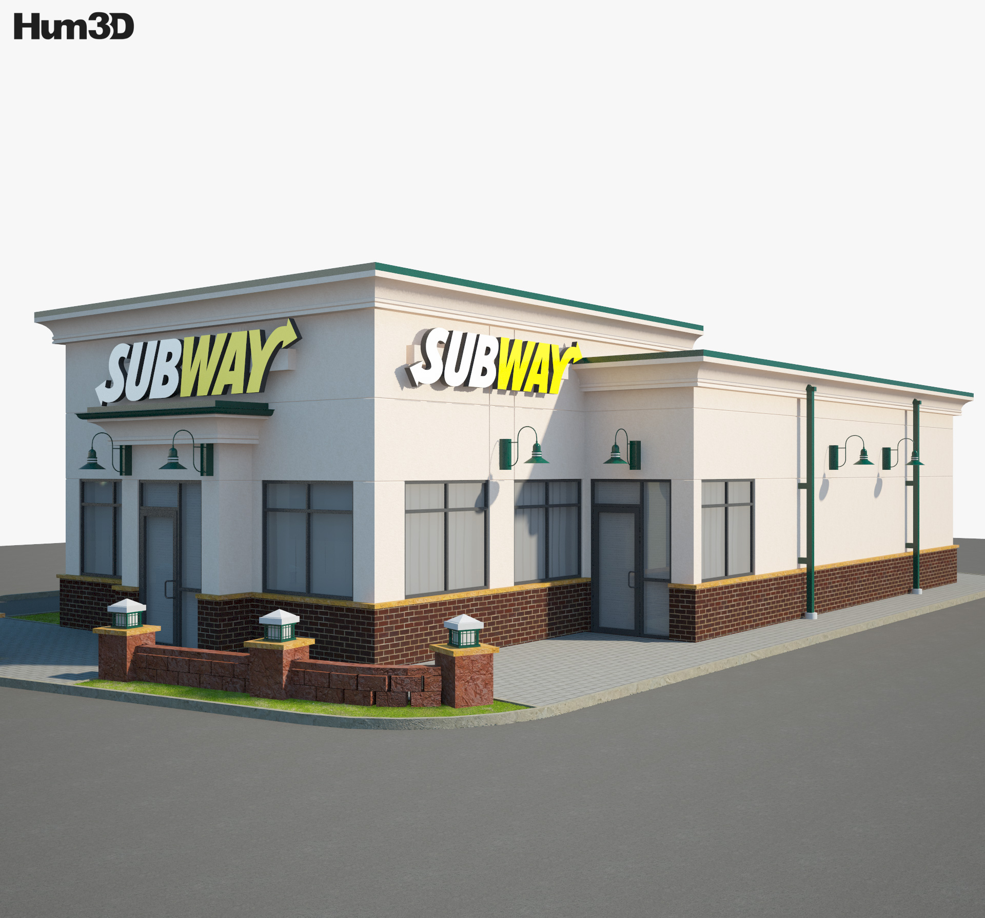 Subway Restaurant 01 3d model