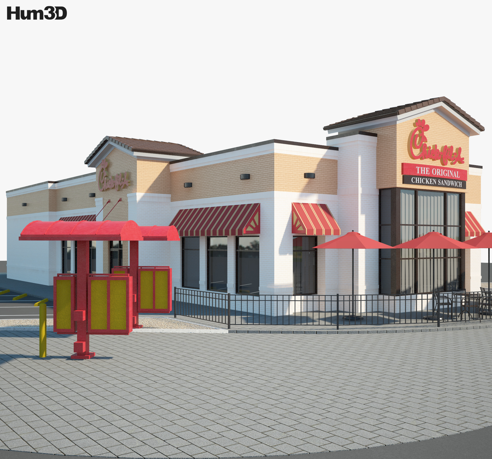 Chick-fil-A Restaurant 02 3D-Modell