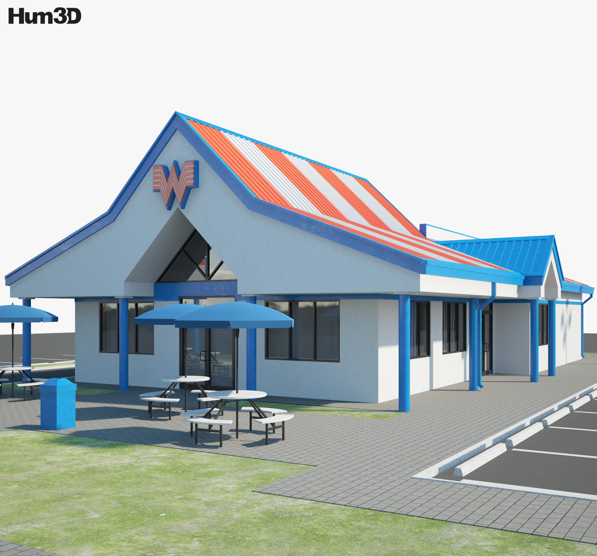 Whataburger 餐馆 02 3D模型
