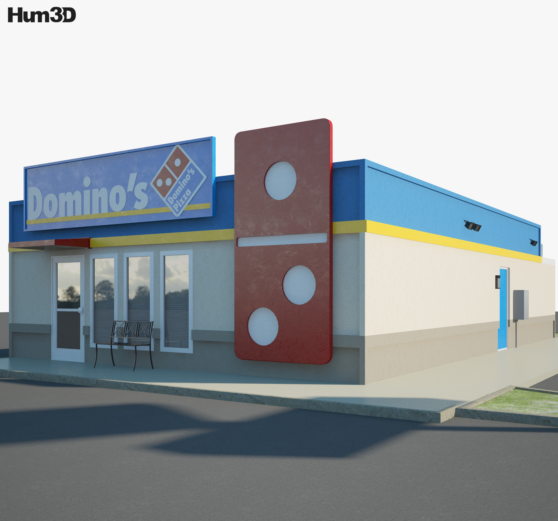 Domino's Pizza Restaurante 02 Modelo 3D
