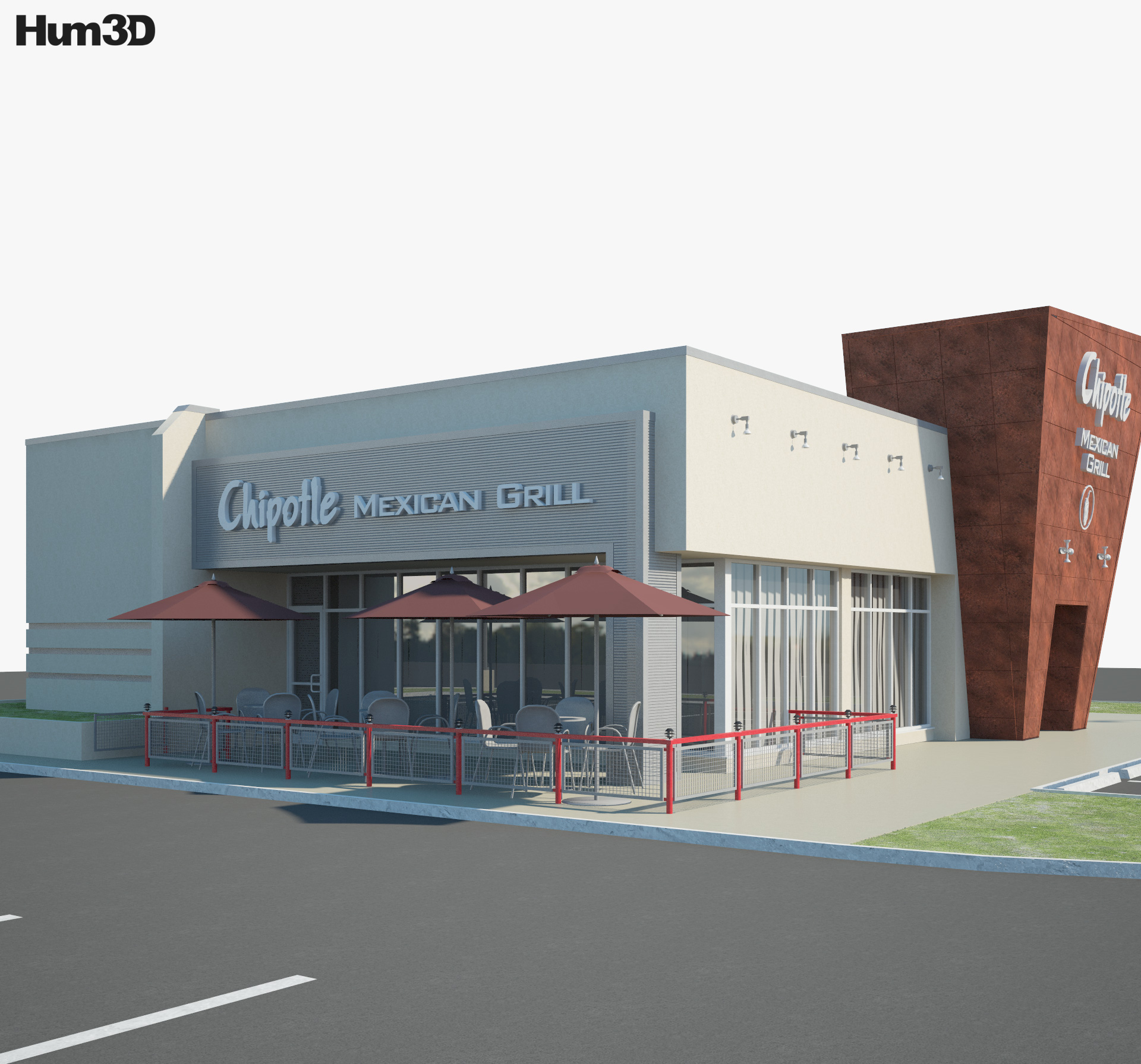Chipotle Mexican Grill Restaurant 02 3d model