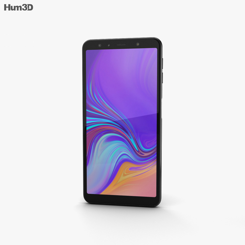 Samsung Galaxy A7 (2018) Nero Modello 3D