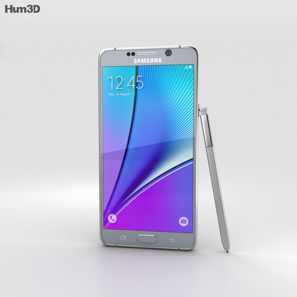 Samsung Galaxy Note 5 Silver Titan 3d Model Electronics On Hum3d