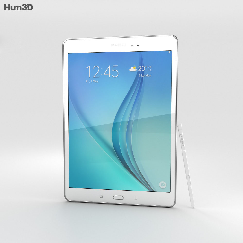 Samsung Galaxy Tab A 9.7 S Pen 白い 3Dモデル