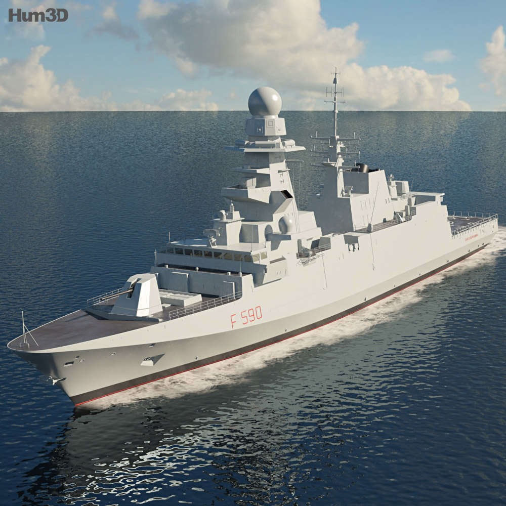 FREMM frigate 3D model - Ship on Hum3D