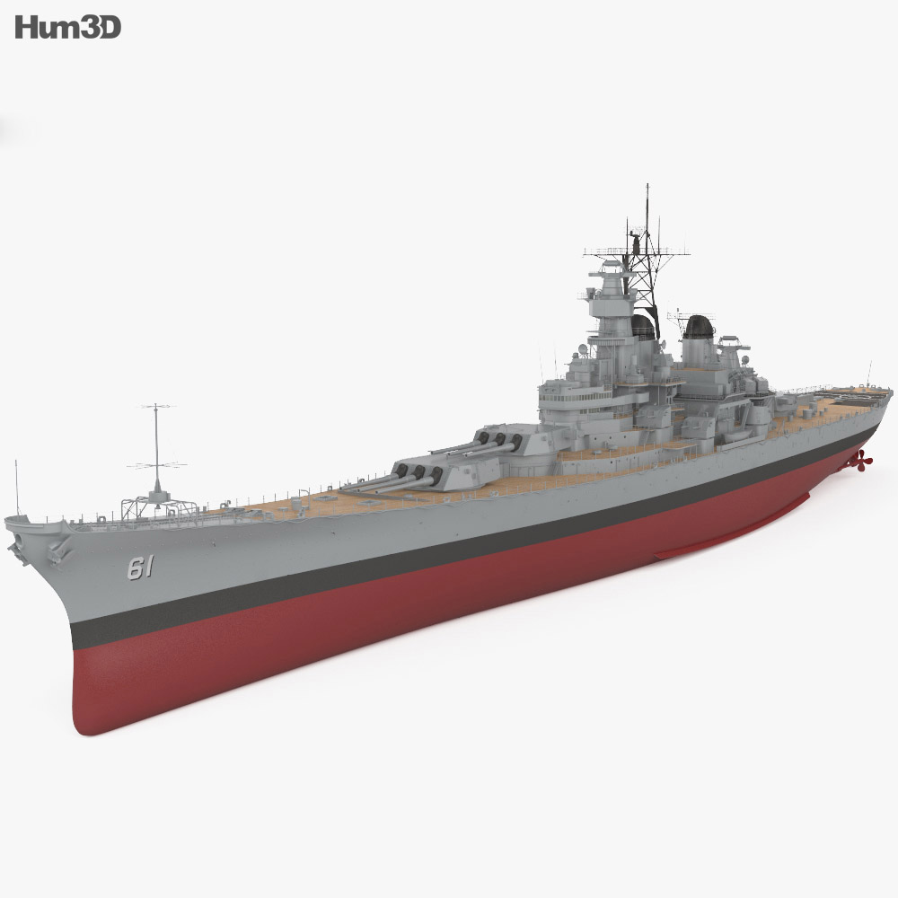 Iowa Class Battleship 3d Model Ship On Hum3d