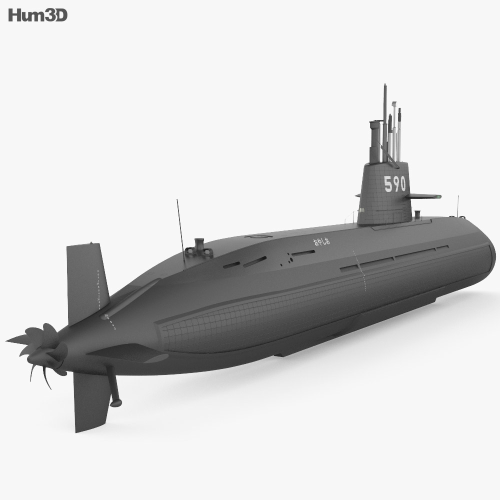 Oyashio-class submarine 3d model